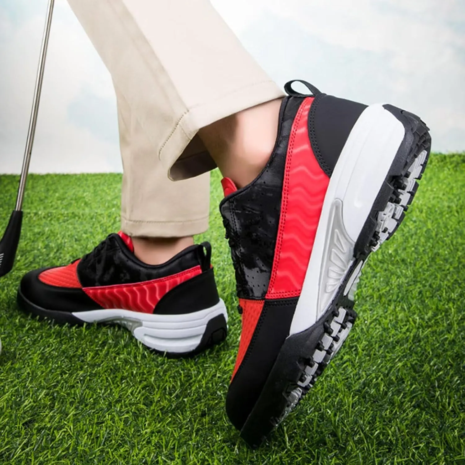 Women's Athletic Golf Shoes Professional Spikes Golf Sport Sneakers Waterproof Mens Trainers Golfing Anti Slip Walking Footwears