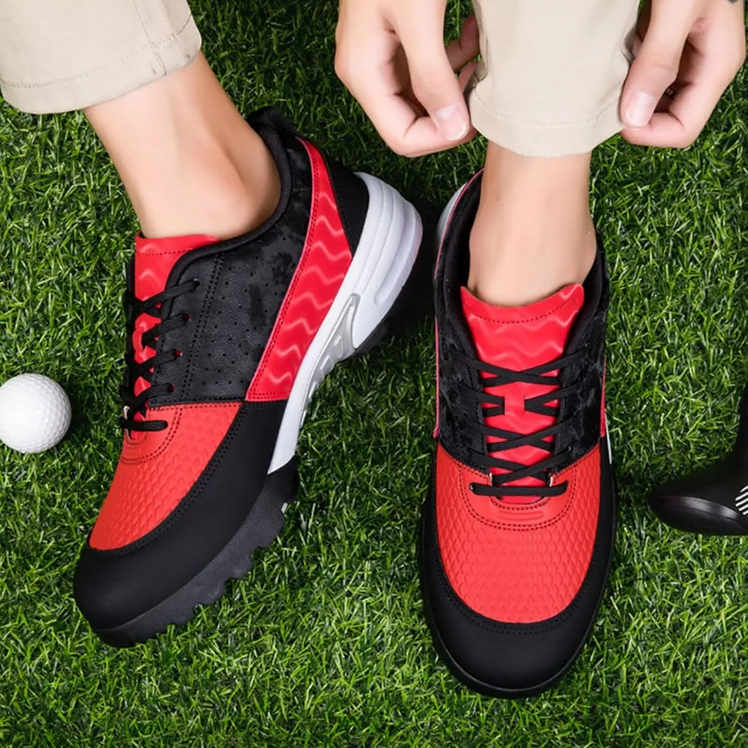 Women's Athletic Golf Shoes Professional Spikes Golf Sport Sneakers Waterproof Mens Trainers Golfing Anti Slip Walking Footwears