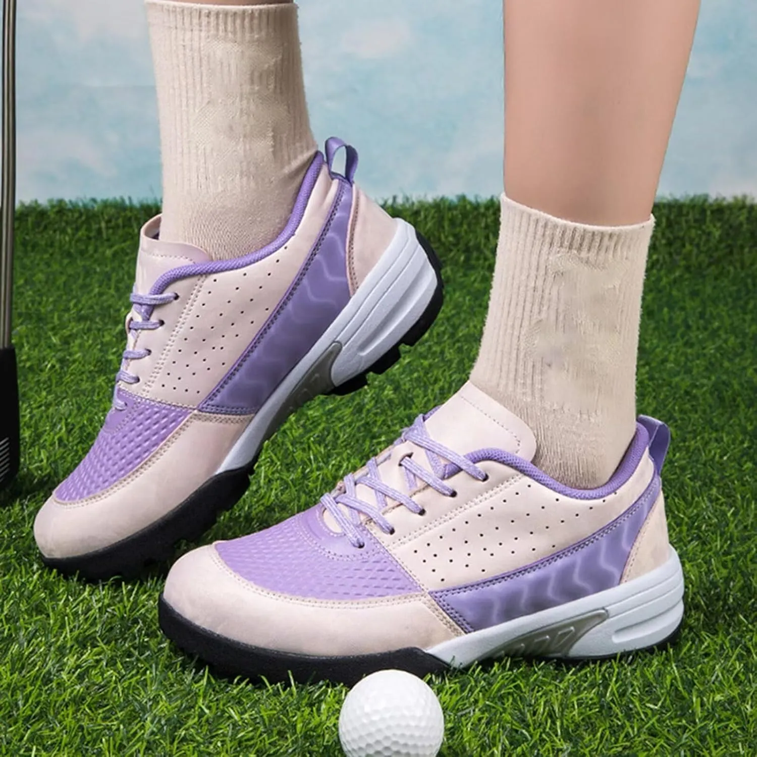 Women's Athletic Golf Shoes Professional Spikes Golf Sport Sneakers Waterproof Mens Trainers Golfing Anti Slip Walking Footwears