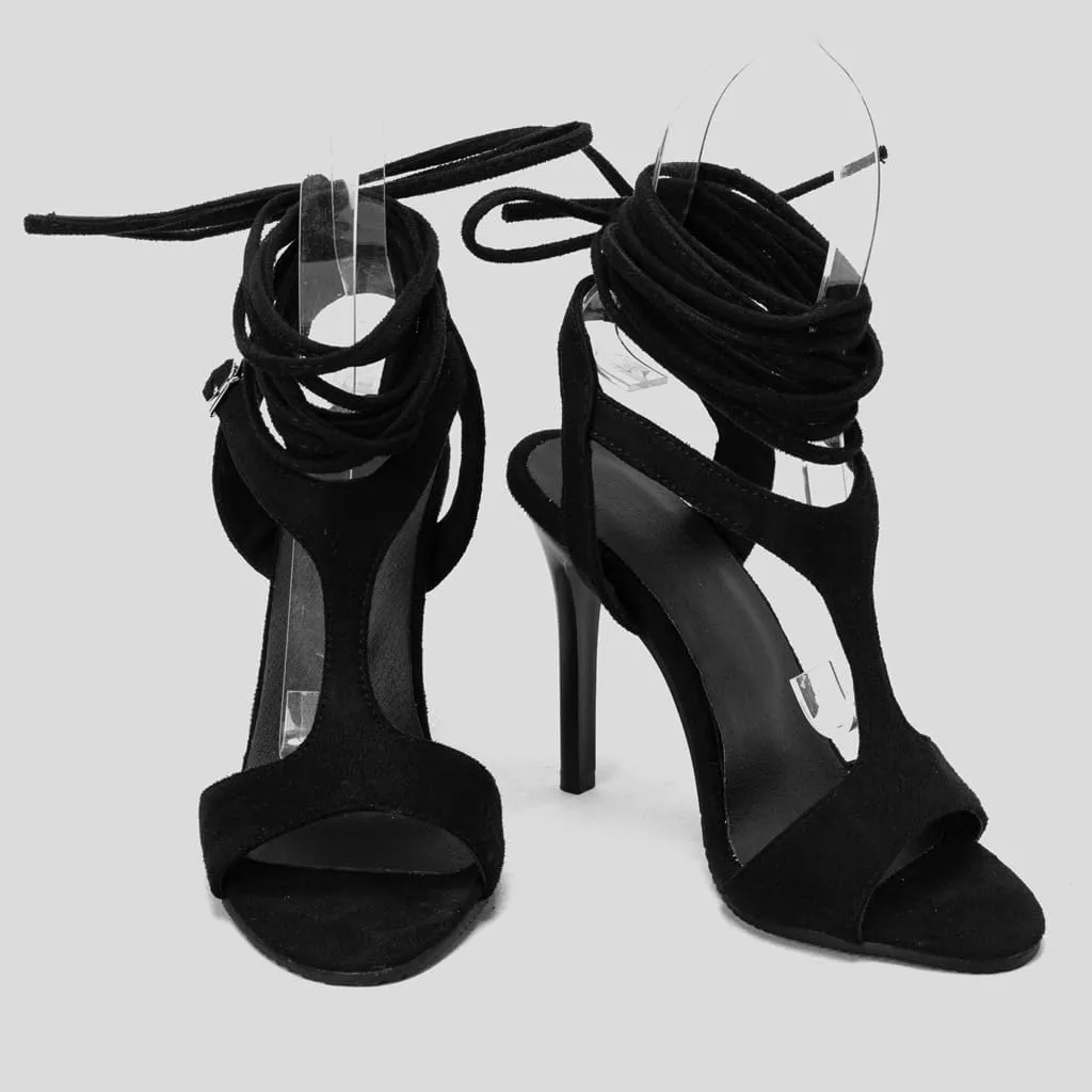 Women's Fashion T-strap Strappy Heeled Sandals Open Toe Gladiator Stilettos High Heels Dressy Sandal