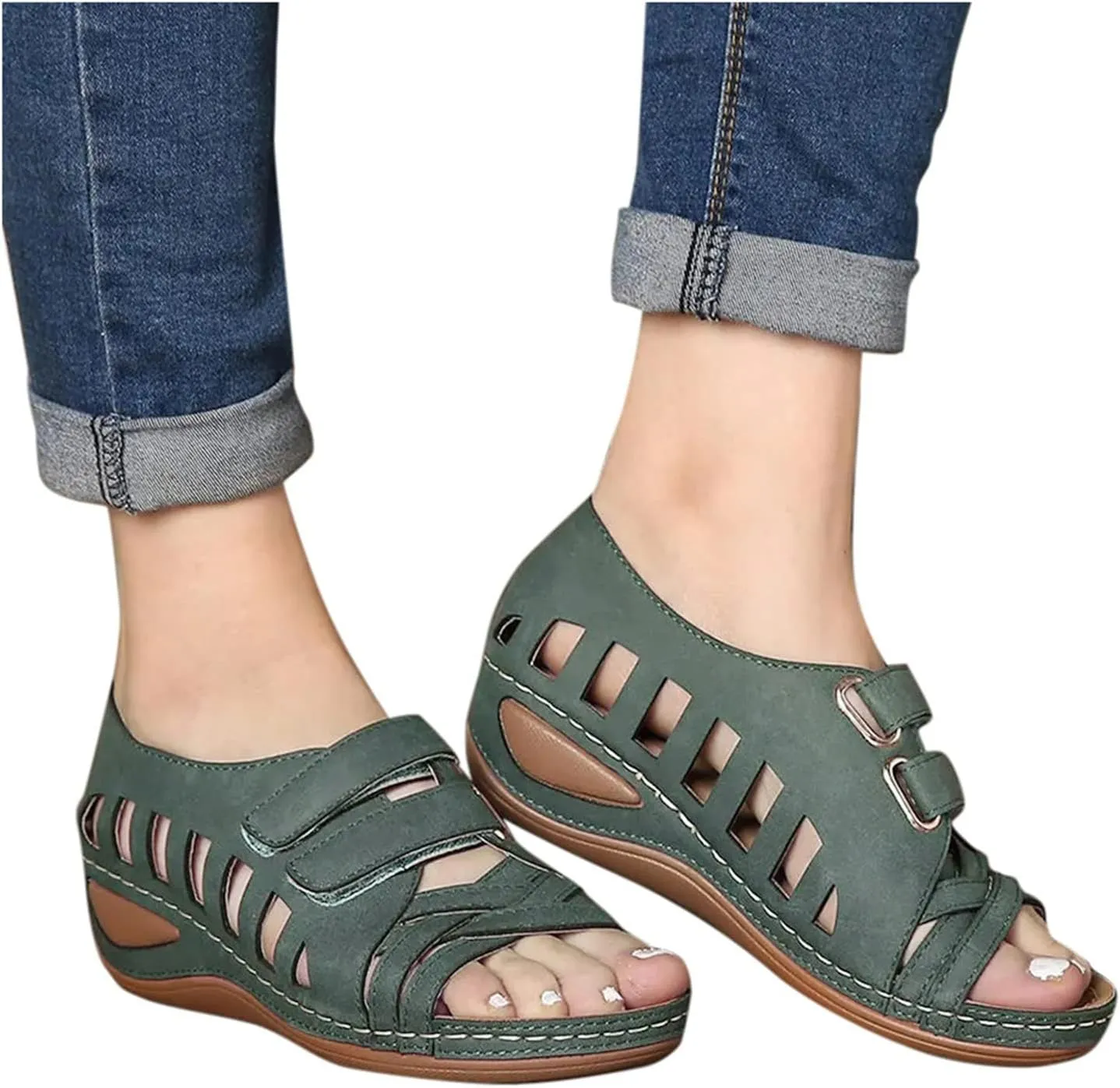 Womens Orthopedic Sandals Comfortable Dressy Flip Flops Beach Dressy Low Wedge Sandal Dressy Summer Heel Arch Support Shoes for Women Wedge Shoes Slip On Dressy Women's Orthotic Shoe