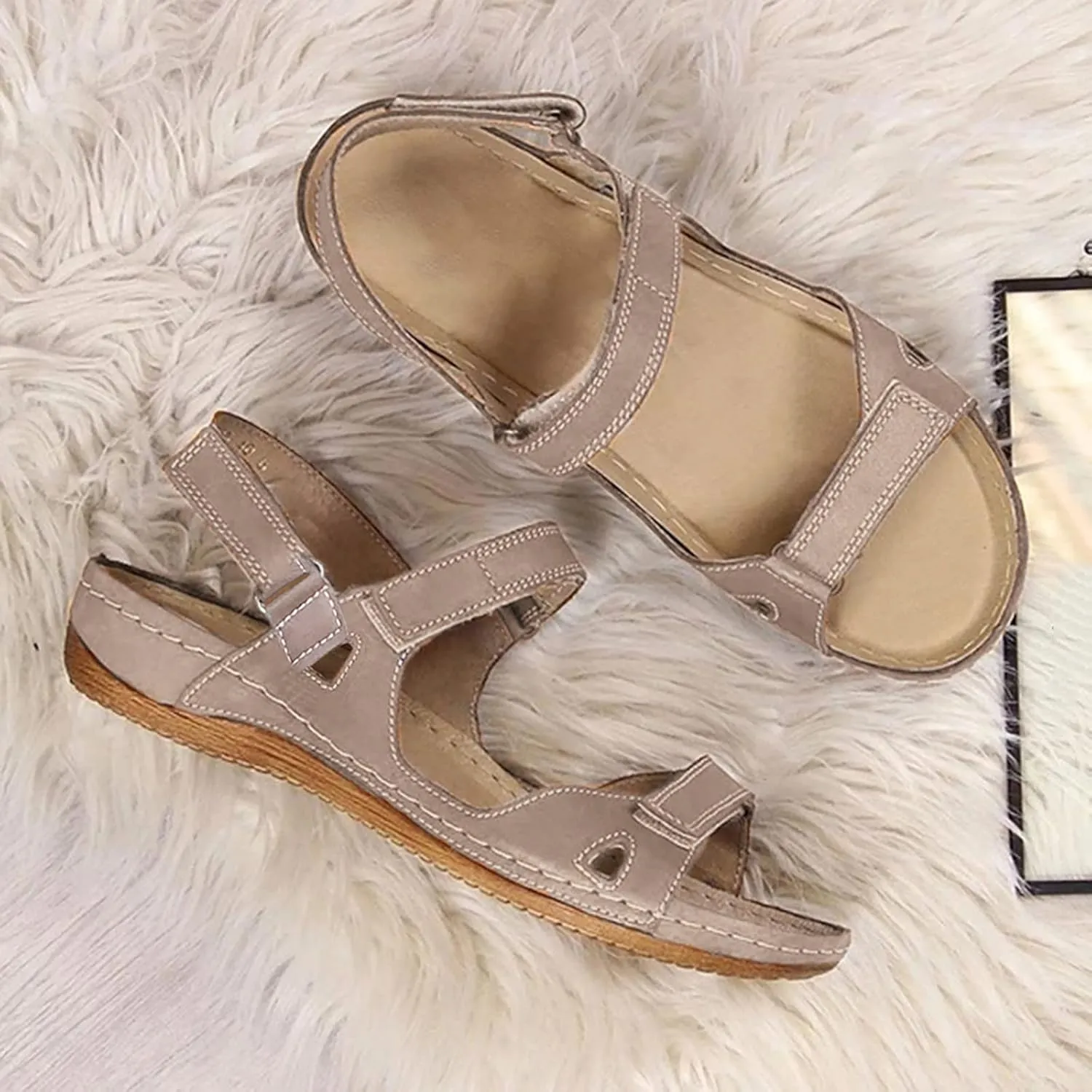 Womens Orthopedic Sandals Comfortable Dressy Flip Flops Beach Dressy Low Wedge Sandal Dressy Summer Heel Arch Support Shoes for Women Wedge Shoes Slip On Dressy Women's Orthotic Shoe