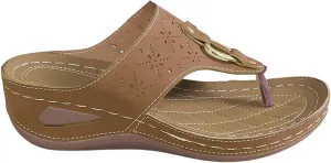 Women's Orthopedic Summer Comfortable Arch Support Wedge Open Toe Platform Flip Flops Slip On Sandals Dressy Casual Beach Silppers for Women