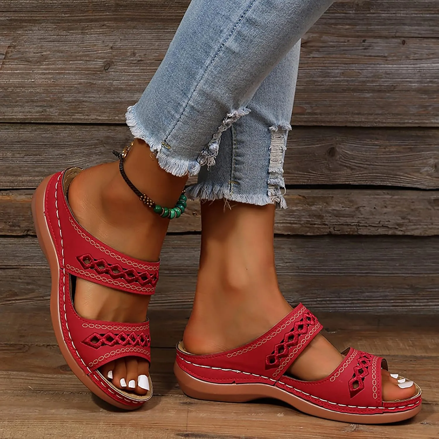 Womens Sandals with Arch Support Flip Flops Shower Wide Beach Platform Shoes for Woman Arch Support Comfort Orthopedic Knit Flip Flop Shoe Orthtic Women