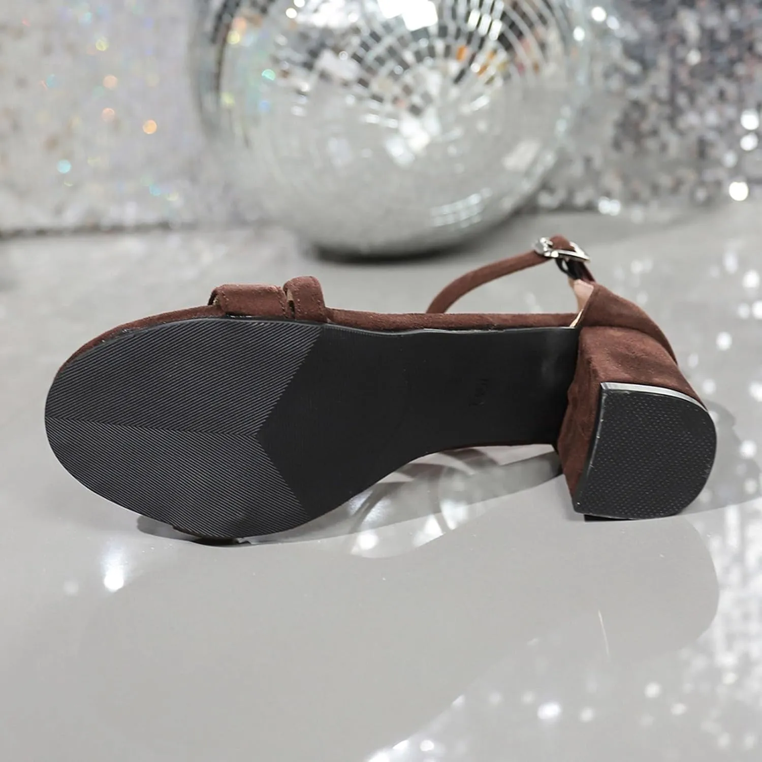 Womens Strappy Heeled Sandals Classic Chunky Block Open Toe Ankle Buckle Heels Comfortable Wedding Party Dress Shoes