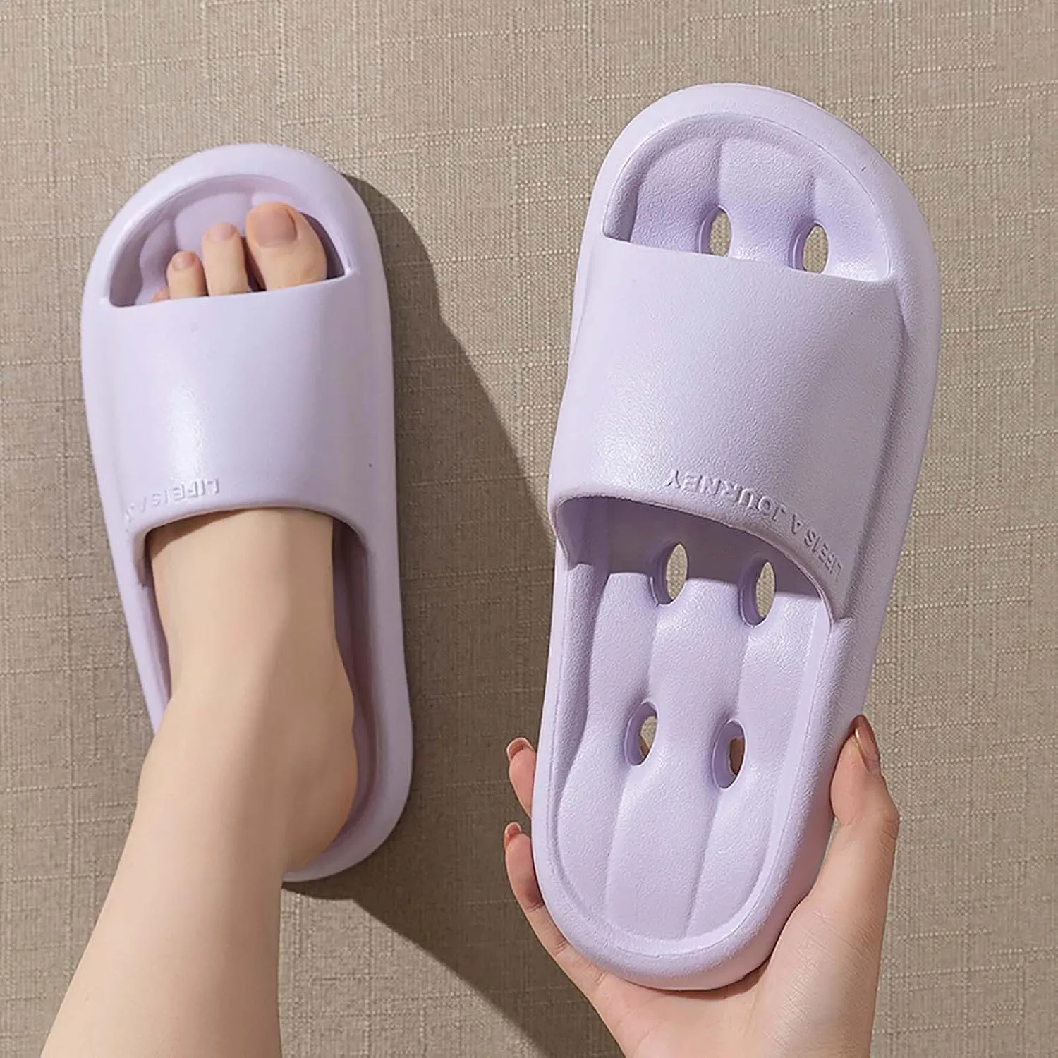 Women's Summer Beach Slides Sandals Non Slip House Slippers Indoor Outdoor Slim Sandals Shower Shoes for Women