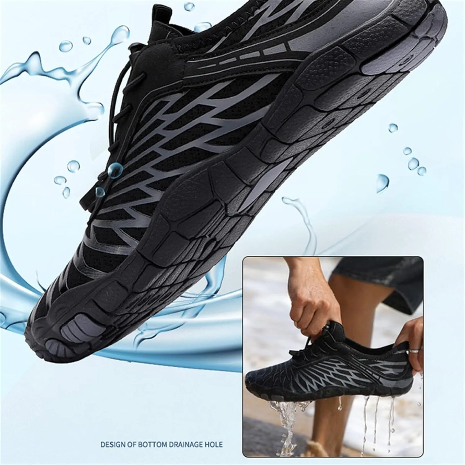 Women's Water Shoes, Men Barefoot Grounded Footwear Quick Dry Aqua Shoes for Unisex Hike Hiking Workout Beach Swimming