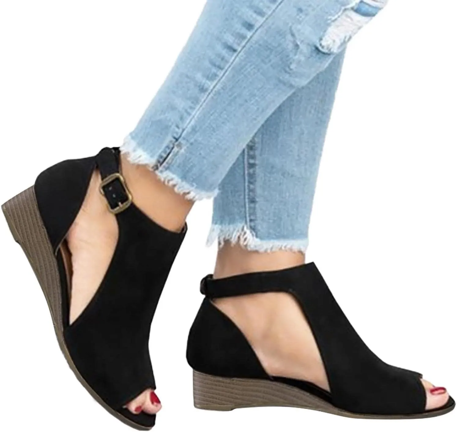 Women's Wedge Sandals Casual Bohemia Orthopedic Platform Sandal Fashion Trendy Ankle Strap Open Toe Shoes
