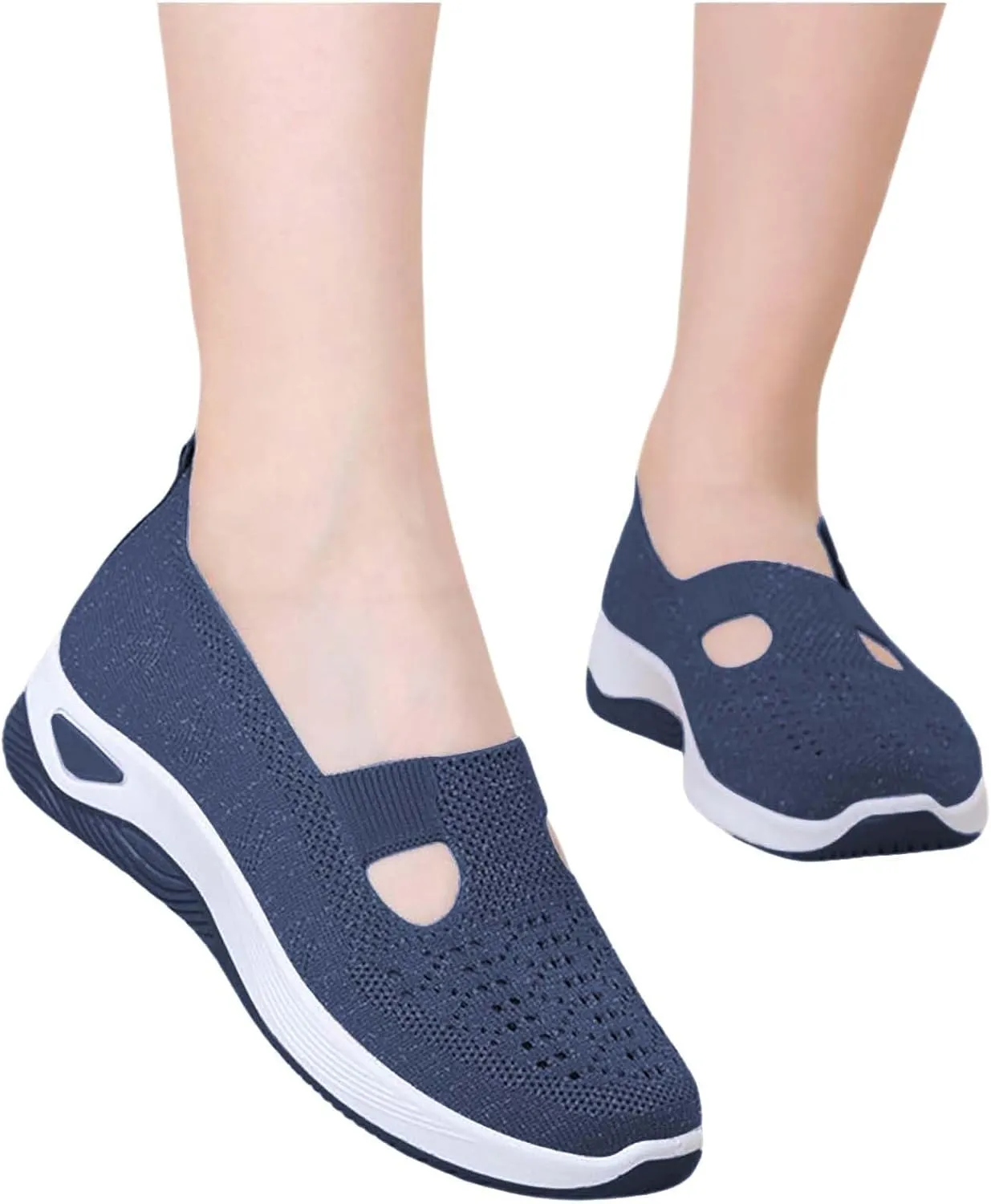 Women's Woven Orthopedic Breathable Soft Shoes Running Shoes for Women Comfortable Business Casual Shoes Chunky Sneakers Steel Toe Tennis Shoe Loafers Casual Slip On