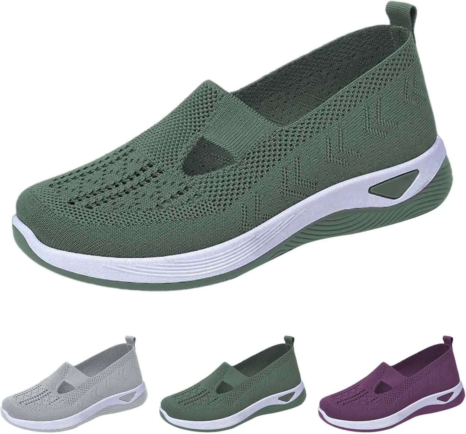 Women's Woven Orthopedic Breathable Soft Shoes Tennis Shoes Womens Sports White Casual Shoes Walking Sneakers Steel Toe Tennis Shoe Loafers Casual Slip On