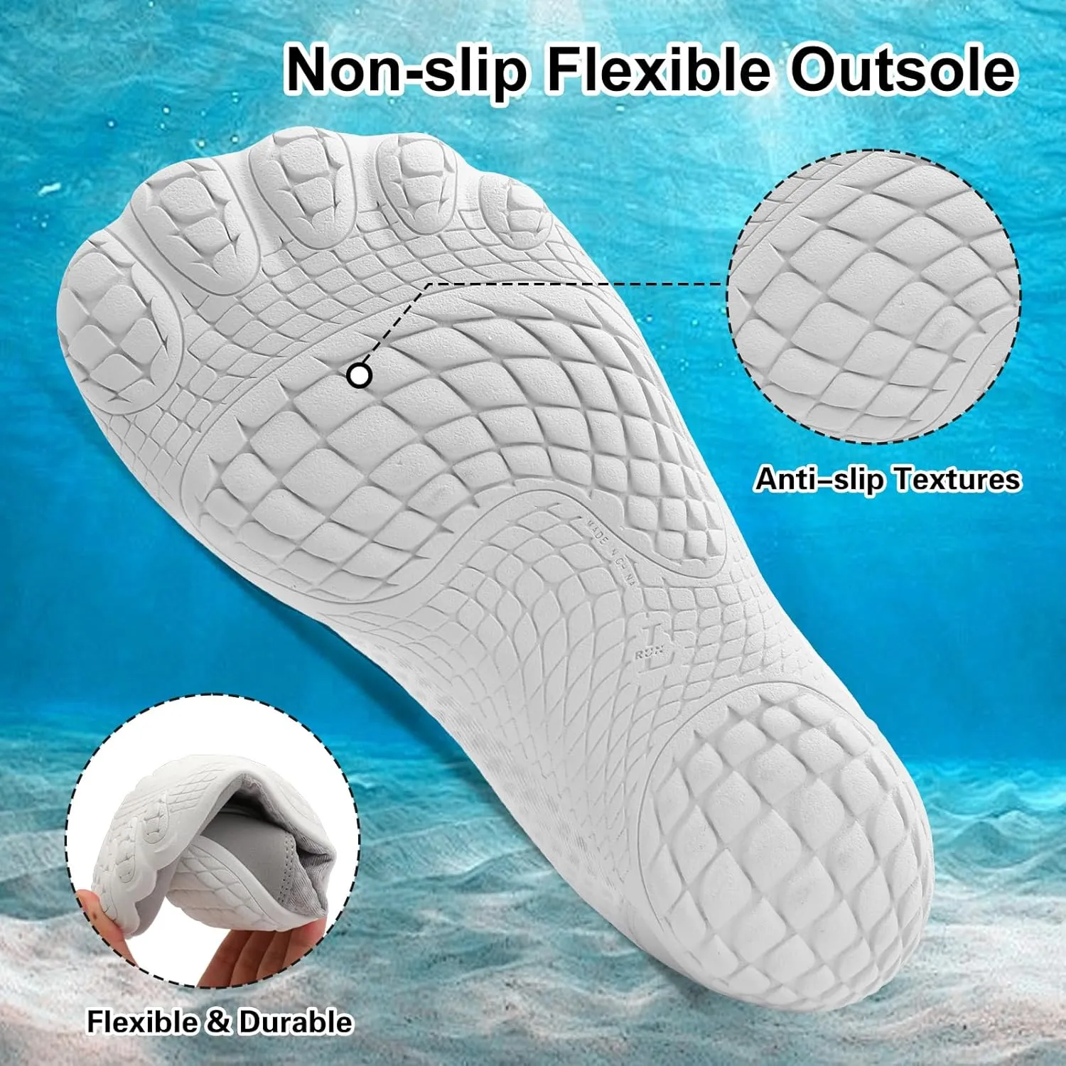 XIHALOOK Water Hiking Shoes for Women Men Barefoot Wide Toe Minimalist Shoes for Beach Swim River Pool Lake Surfing Training
