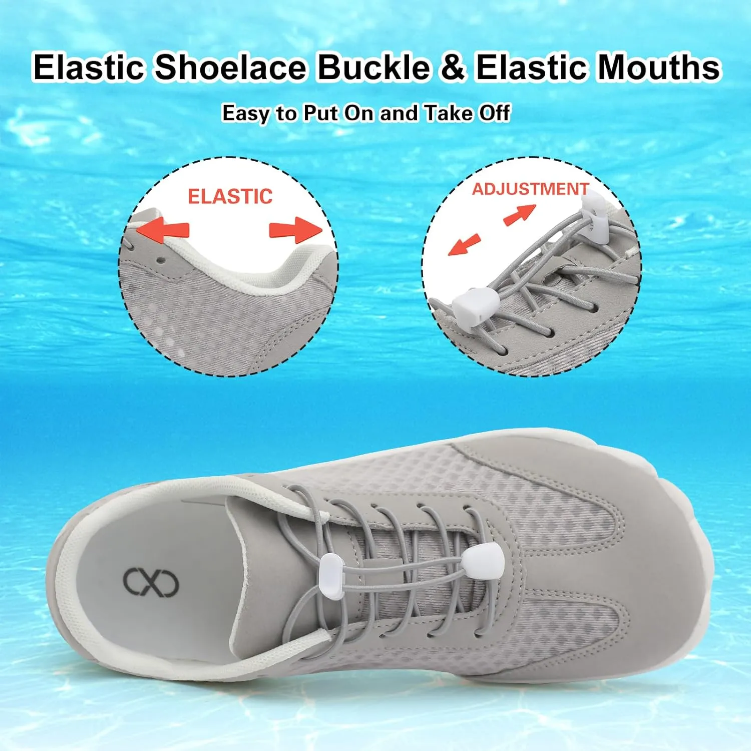 XIHALOOK Water Hiking Shoes for Women Men Barefoot Wide Toe Minimalist Shoes for Beach Swim River Pool Lake Surfing Training