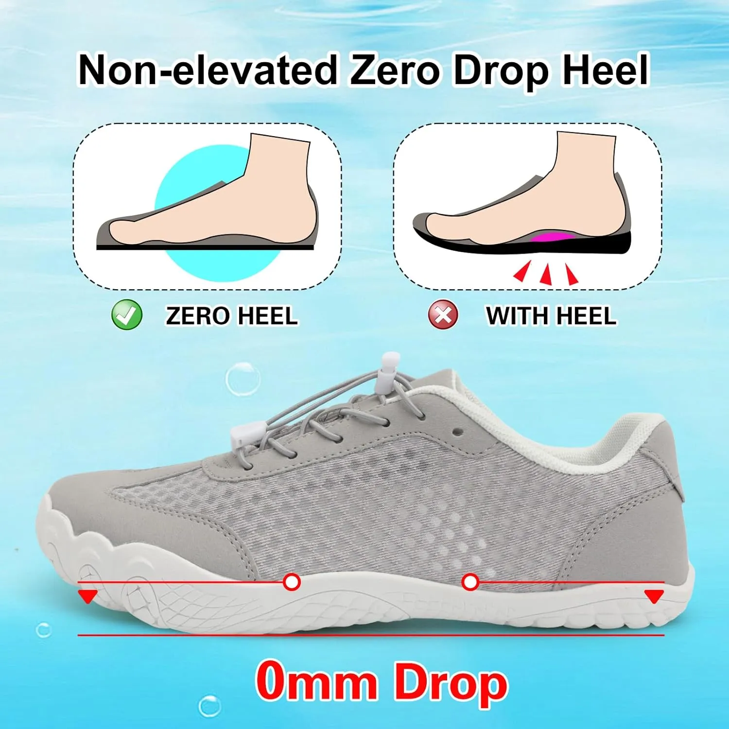 XIHALOOK Water Hiking Shoes for Women Men Barefoot Wide Toe Minimalist Shoes for Beach Swim River Pool Lake Surfing Training