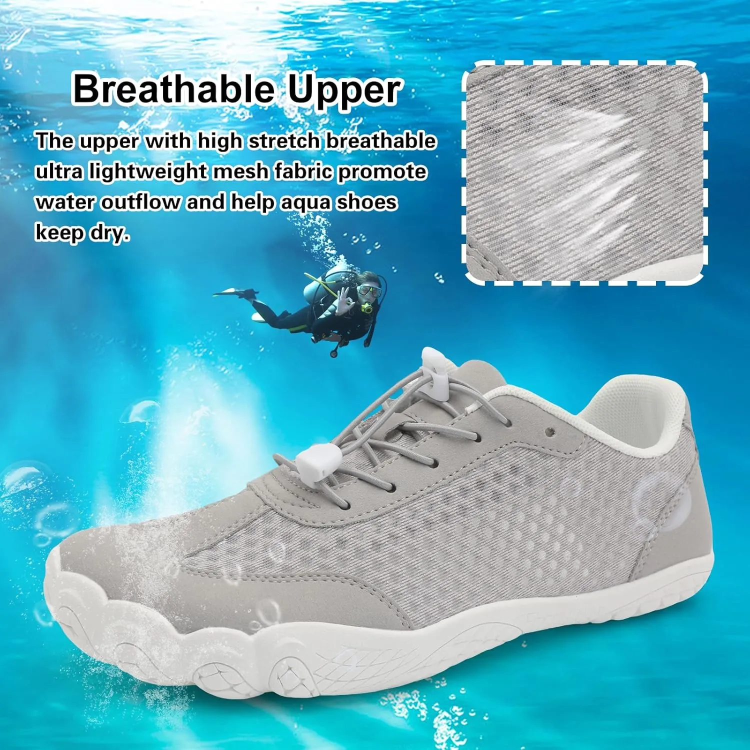 XIHALOOK Water Hiking Shoes for Women Men Barefoot Wide Toe Minimalist Shoes for Beach Swim River Pool Lake Surfing Training