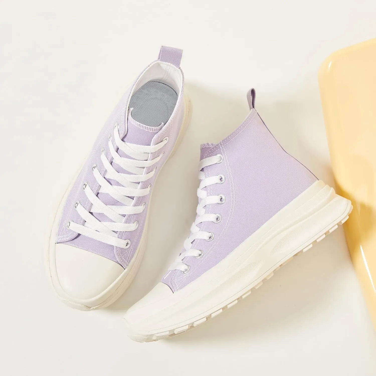 Yageyan Womens High Top Sneakers - Platform Shoes, Canvas, Tennis, Classic, Casual, Comfortable